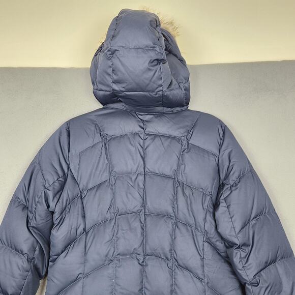 Eddie Bauer Coat Womens Medium Down Puffer Parka EB650 Faux Fur Hood 2-Way Zip - Picture 7 of 14